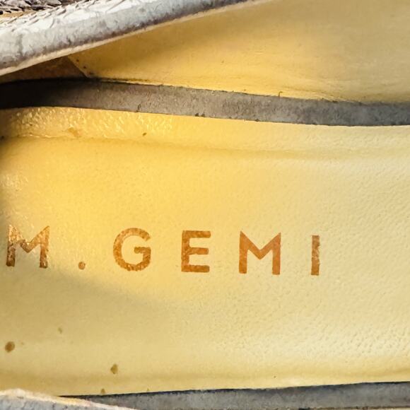 M.Gemi Shoes Womens EU 35.5 US 5.5 Gray Python Embossed Leather Loafers Italy - Picture 11 of 13